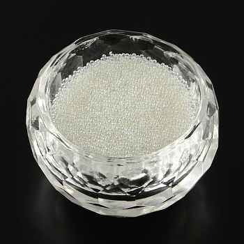 Translucence DIY 3D Nail Art Decoration Mini Glass Beads, Tiny Caviar Nail Beads, White, 0.6~0.8mm