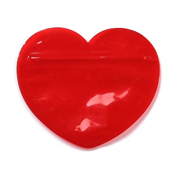 Heart Plastic Yin-Yang Zip Lock Bags, Resealable Packaging Bags, Self Seal Bag, Red, 8.7x10x0.02cm