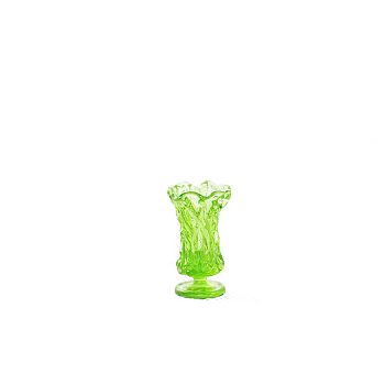 Resin Goblet Miniature Ornaments, Micro Landscape Garden Dollhouse Accessories, Pretending Prop Decorations, with Wavy Edge, Lime Green, 8~10x17mm