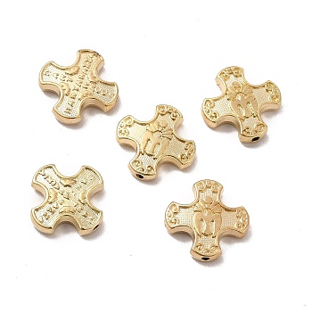 Alloy Beads, Cross, Golden, 13.5x13.5x3mm, Hole: 1mm