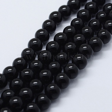 8mm Round Black Agate Beads
