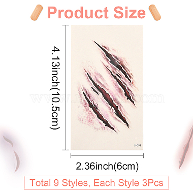 27Pcs Removable Scar Temporary Tattoos(DIY-SP0005-66B)-2