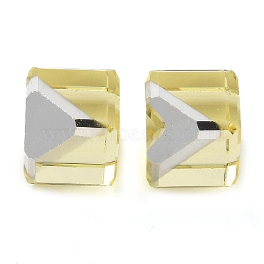 Champagne Yellow Square Glass Beads