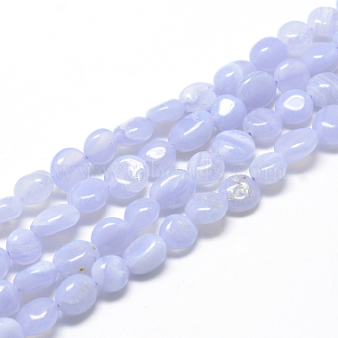 8mm Oval Natural Agate Beads