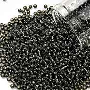 TOHO Round Seed Beads, Japanese Seed Beads, (29C) Silver Lined Dark Black Diamond, 11/0, 2.2mm, Hole: 0.8mm, about 5555pcs/50g(SEED-XTR11-0029C)