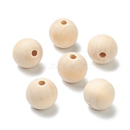 Natural Unfinished Wood Beads, Round Wooden Loose Beads, Wheat, 17x16.5mm, Hole: 5mm, about 310pcs/500g(WOOD-XCP0001-19H)