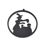 Halloween Printed Acrylic Big Pendants, Black, Human, 51x48.5x2mm, Hole: 1.4mm(OACR-R254-01)