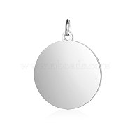 304 Stainless Steel Pendants, Flat Round, Stamping Blank Tag, Stainless Steel Color, 22.5x20x1.5mm, Hole: 3.5mm(STAS-S105-T638-1-20)