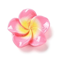 Opaque Resin Cabochons, Plumeria Flower, Hot Pink, 20x20.5x6.5mm(RESI-G068-02C)