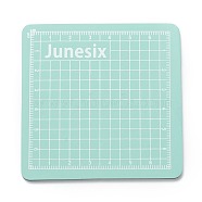 PVC Cutting Mat Pad, with Scale, for Desktop Fine Manual Work Leather Craft Sewing DIY Punch Board, Aquamarine, 8x8x0.3cm(AJEW-I058-02F)