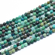 Natural Chrysocolla Beads Strands, Faceted, Round, 3.5mm, Hole: 0.7mm, about 120pcs/strand, 15.16 inch(38.5cm)(G-G823-13-3.5mm)