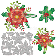 Christmas Theme Carbon Steel Cutting Dies Stencils, for DIY Scrapbooking, Photo Album, Decorative Embossing Paper Card, Stainless Steel Color, Flower Pattern, 101x140x0.8mm(DIY-WH0309-1191)