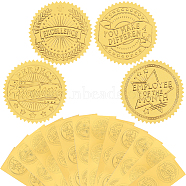 40 Sheets 4 Styles Self Adhesive Gold Foil Embossed Stickers, Medal Decoration Sticker, Mixed Shapes, 22x6x0.05cm, Stickers: 50mm, about 4pcs/sheet, 10 sheets/style(DIY-CP0010-46)