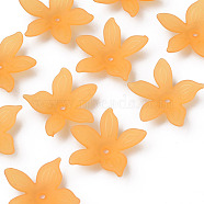 Transparent Acrylic Beads, Frosted, Flower, Sandy Brown, 26x27x6mm, Hole: 1.8mm, about 980pcs/500g(MACR-S373-127-D05)