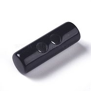 Acrylic Buttons, 2-Hole, Column, Black, 29.5x10mm, Hole: 4.5mm(BUTT-WH0015-01)