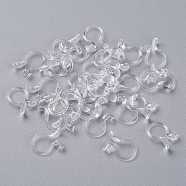 Plastic Clip-on Earring Converters Findings, for Non-Pierced Ears, Clear, 12x8x4mm, Hole: 0.8mm(KY-K012-04)
