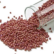 TOHO Round Seed Beads, Japanese Seed Beads, (768) Opaque Red Rainbow Matte, 11/0, 2.2mm, Hole: 0.8mm, about 5555pcs/50g(SEED-XTR11-0768)