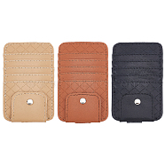 SUPERFINDINGS 3Pcs 3 Colors Imitation Leather Car Sun Visor Organizers, Car Eyeglasses Holder Clip with Storage Pockets, Car Interior Accessories, Rectangle, Mixed Color, 14.4x8.25x0.8cm, 1pc/color(AJEW-FH0002-74)
