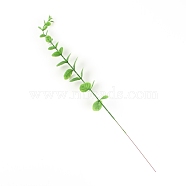 Plastic Eucalyptus Artificial Leaf, with Iron Pin, for Wedding Party Home Room Decoration Marriage Accessories Leaf, Green, 385x50x42mm(DIY-WH0246-77)