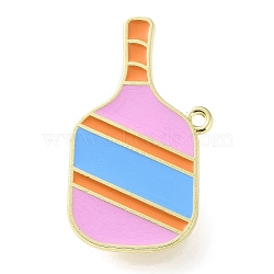Sports Theme Pickleball Paddle Charms Enamel Pins, Alloy Lapel Pin Backs for Backpack Clothes, Golden, Colorful, 21x37mm, Hole: 1.8mm(JEWB-B030-01A)