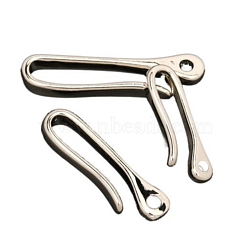 Brass S Hook Clasps, Silver, 49x16x7mm, Hole: 4.5mm(KK-WH0045-08)