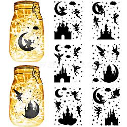 12 Sheets 6 Styles Self-Adhesive PVC Waterproof Picture Stickers, Black, Angel & Fairy, 200x150mm, 2 sheets/style(DIY-WH0605-001)