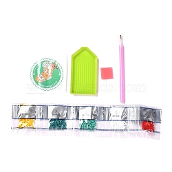 Christmas Theme DIY Sock Diamond Painting Stickers Kits for Kids, Including Paper Picture, Resin Rhinestone, Plastic Tray Plate, Pen and Glue Clay, Colorful, 0.3x0.1cm, 5 bags(DIY-I068-10)