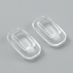 Silicone Eyeglass Nose Pads, Oval, for Glasses Accessories, Clear, 10x6x3.5mm, 2Pcs/set(SIL-WH0014-09A)