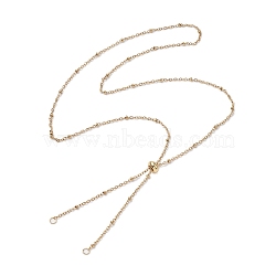 304 Stainless Steel Satellite Chain Slider Necklace Making, Golden, 23.86 inch(60.6cm)(AJEW-JB01247-01)