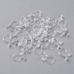 Plastic Clip-on Earring Converters Findings, for Non-Pierced Ears, Clear, 12x8x4mm, Hole: 0.8mm(KY-K012-04)