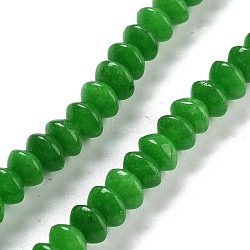 Dyed Natural Malaysia Jade Beads Strands, Saucer Beads, Lime Green, 8x5mm, Hole: 0.6mm, about 40pcs/strand, 7.76''(19.7cm)(G-P559-A16-01)