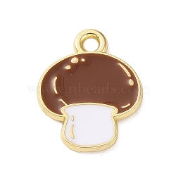 Alloy Enamel Pendants, Golden, Mushroom, 14.5x11.5x1mm, Hole: 1.5mm(AL-CBA95F4-02G-06)