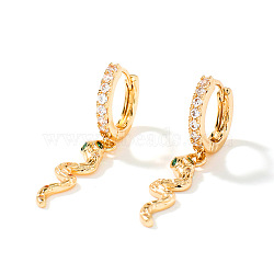 Exquisite European Style Brass Hoop Earrings, Retro Fashion Ear Jewelry Trendy Accessory, Golden, Snake, 24x6mm(WU8632-2)