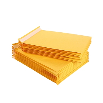 Rectangle Kraft Paper Bubble Mailers, Self-Seal Bubble Padded Envelopes, Mailing Envelopes for Packaging, Gold, 260x130mm