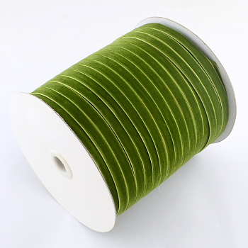 1/8 inch Single Face Velvet Ribbon, Olive Drab, 1/8 inch(3.2mm), about 200yards/roll(182.88m/roll)