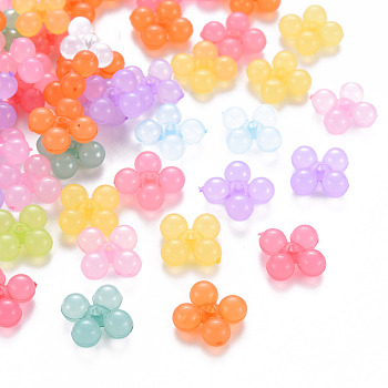 Transparent Acrylic Beads, Dyed, Ten Shape, Mixed Color, 13x13x5mm, Hole: 1.5mm, about 1510pcs/500g