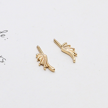 Brass Head Pins, for Ghost Witch Baroque Pearl Making, Angel Wing, Golden, 9x4mm