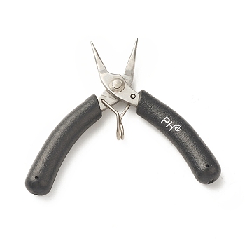 Iron Jewelry Pliers, Round Nose Plier, Bent Nose Pliers, Black, 10.2x5.7x1.2cm