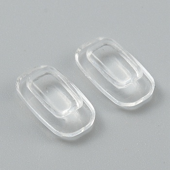 Silicone Eyeglass Nose Pads, Oval, for Glasses Accessories, Clear, 10x6x3.5mm, 2Pcs/set