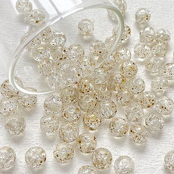 Handmade Transparent Lampwork Beads, Round, Goldenrod, 10mm, Hole: 1mm, 10pcs/set