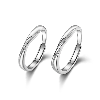 S925 Silver Gold Couple Rings Modern Minimalist Anniversary Gift