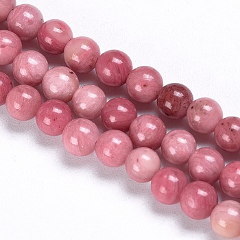 Natural Rhodonite Beads Strands, Grade A, Round, 4.5~5mm, Hole: 0.5mm, about 83pcs/strand, 14.96 inch(38cm)