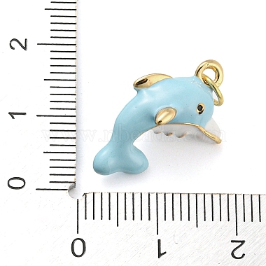Dolphin Rack Plating Brass Enamel Pendants(KK-Q804-09G)-3