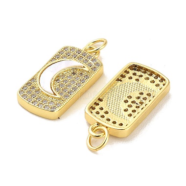 Brass Micro Pave Cubic Clear Zirconia Pendants(KK-K365-26G)-2