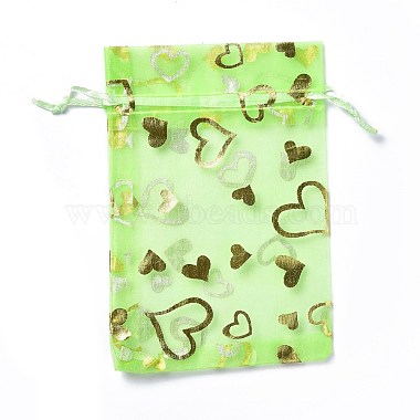 Pale Green Rectangle Organza Bags