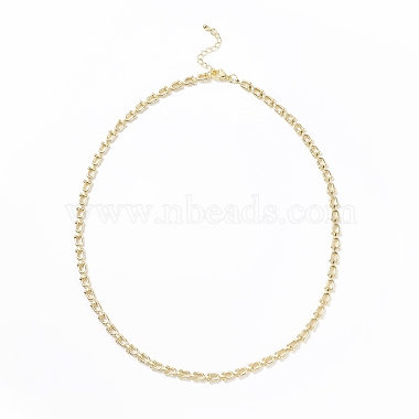 Brass Initial Letter U Link Chain Necklace Bracelet Anklet(SJEW-JS01235)-6