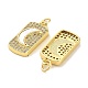 Brass Micro Pave Cubic Clear Zirconia Pendants(KK-K365-26G)-2