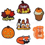 7Pcs 7 Styles Thanksgiving Day Themed PVC Plastic Beads, Mixed Shapes, 16.5~28x21.5~30x8~9mm, Hole: 3.5mm, 1pc/style(SIL-SZ0001-98)