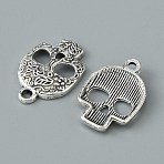 Tibetan Style Alloy Pendants, Skull Head Charms, Antique Silver, 23.5x16x3mm, Hole: 2mm(FIND-CJC0007-96B)