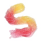 Transparent Painted Glass Beads Strands, Faceted, Rondelle, Red, 6x5mm, Hole: 1mm, about 80~85pcs/strand, 38~40cm(DGLA-A034-T6mm-A07)